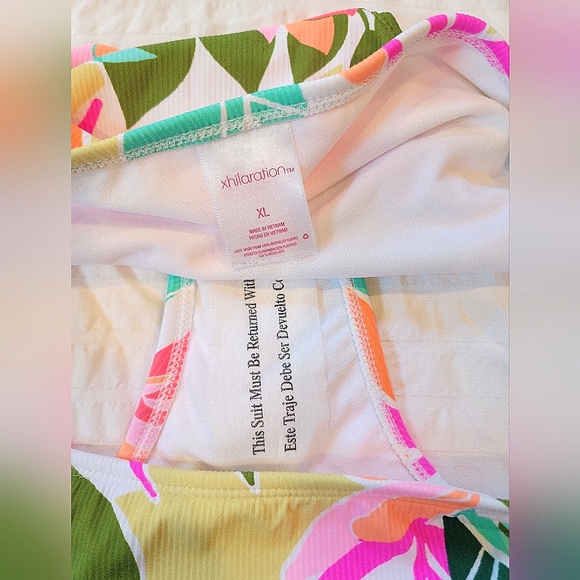 NWT Xhilaration Ribbed Bikini | Multicolored Tropical Print | Size XL - Picture 4 of 11